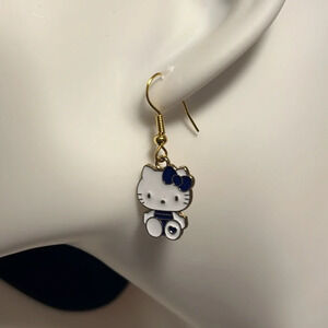 Cute blue Hello Kitty dangle earring